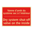 Vanne d'arrêt du système sec à /.../ - Dry system shut-off valve on the /.../