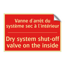 Vanne d'arrêt du système sec à /.../ - Dry system shut-off valve on the /.../