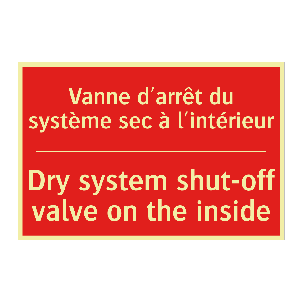 Vanne d'arrêt du système sec à /.../ - Dry system shut-off valve on the /.../