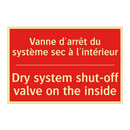 Vanne d'arrêt du système sec à /.../ - Dry system shut-off valve on the /.../