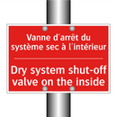 Vanne d'arrêt du système sec à /.../ - Dry system shut-off valve on the /.../