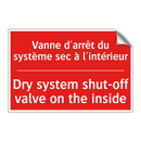 Vanne d'arrêt du système sec à /.../ - Dry system shut-off valve on the /.../