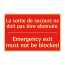 La sortie de secours ne doit pas /.../ - Emergency exit must not be blocked /.../