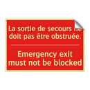 La sortie de secours ne doit pas /.../ - Emergency exit must not be blocked /.../