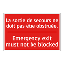 La sortie de secours ne doit pas /.../ - Emergency exit must not be blocked /.../