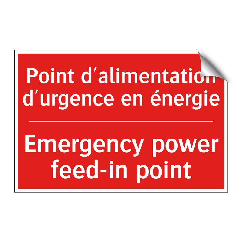 Point d'alimentation d'urgence /.../ - Emergency power feed-in point