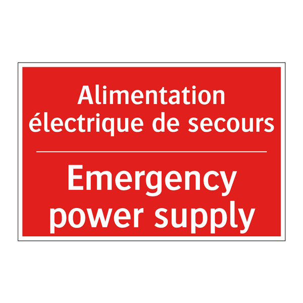 Alimentation électrique de secours /.../ - Emergency power supply