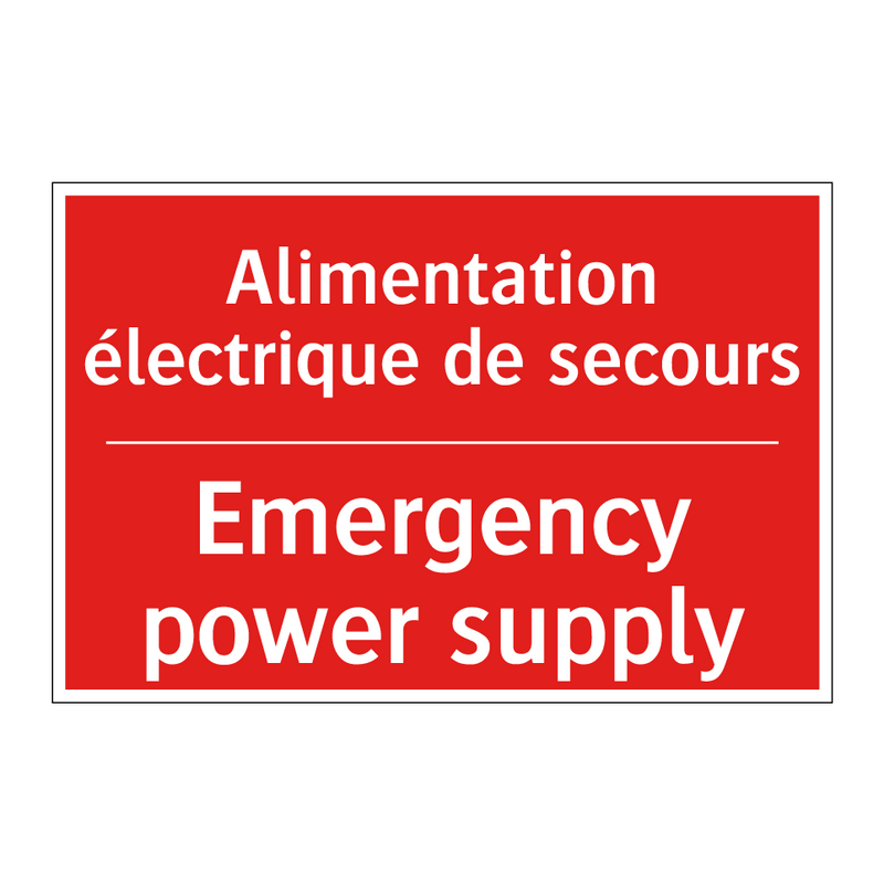 Alimentation électrique de secours /.../ - Emergency power supply