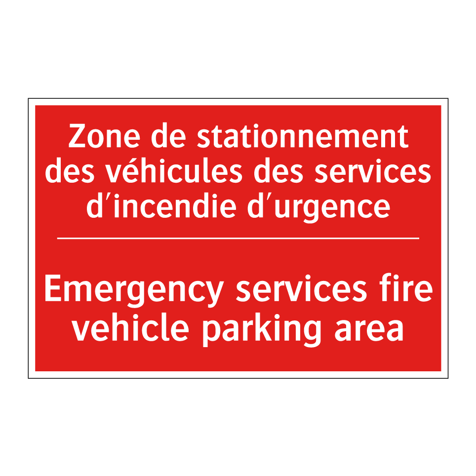 Zone de stationnement des véhicules /.../ - Emergency services fire vehicle /.../