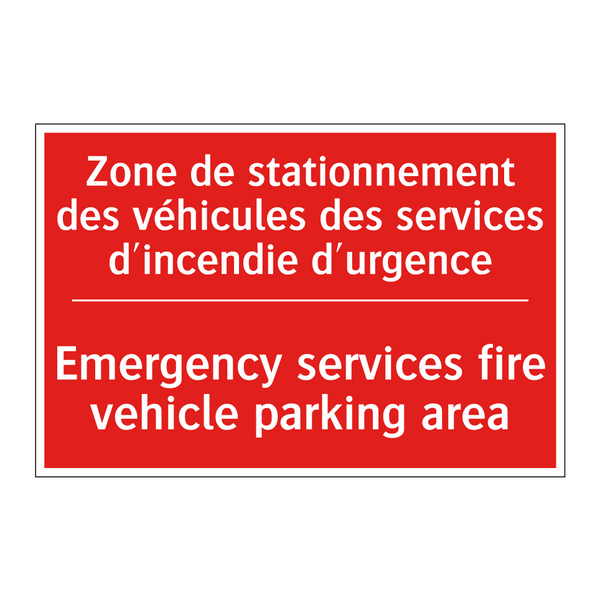 Zone de stationnement des véhicules /.../ - Emergency services fire vehicle /.../