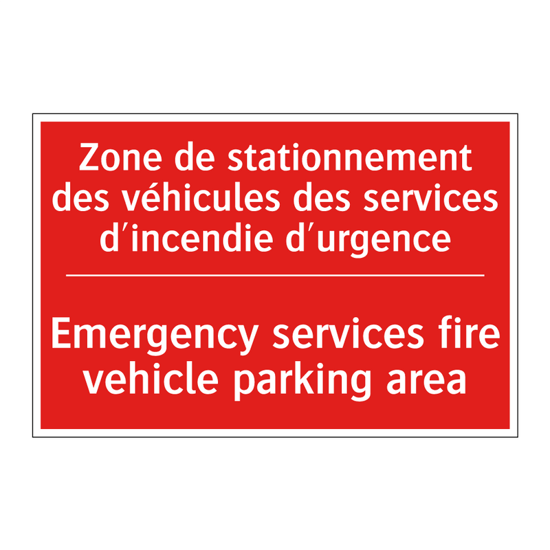 Zone de stationnement des véhicules /.../ - Emergency services fire vehicle /.../