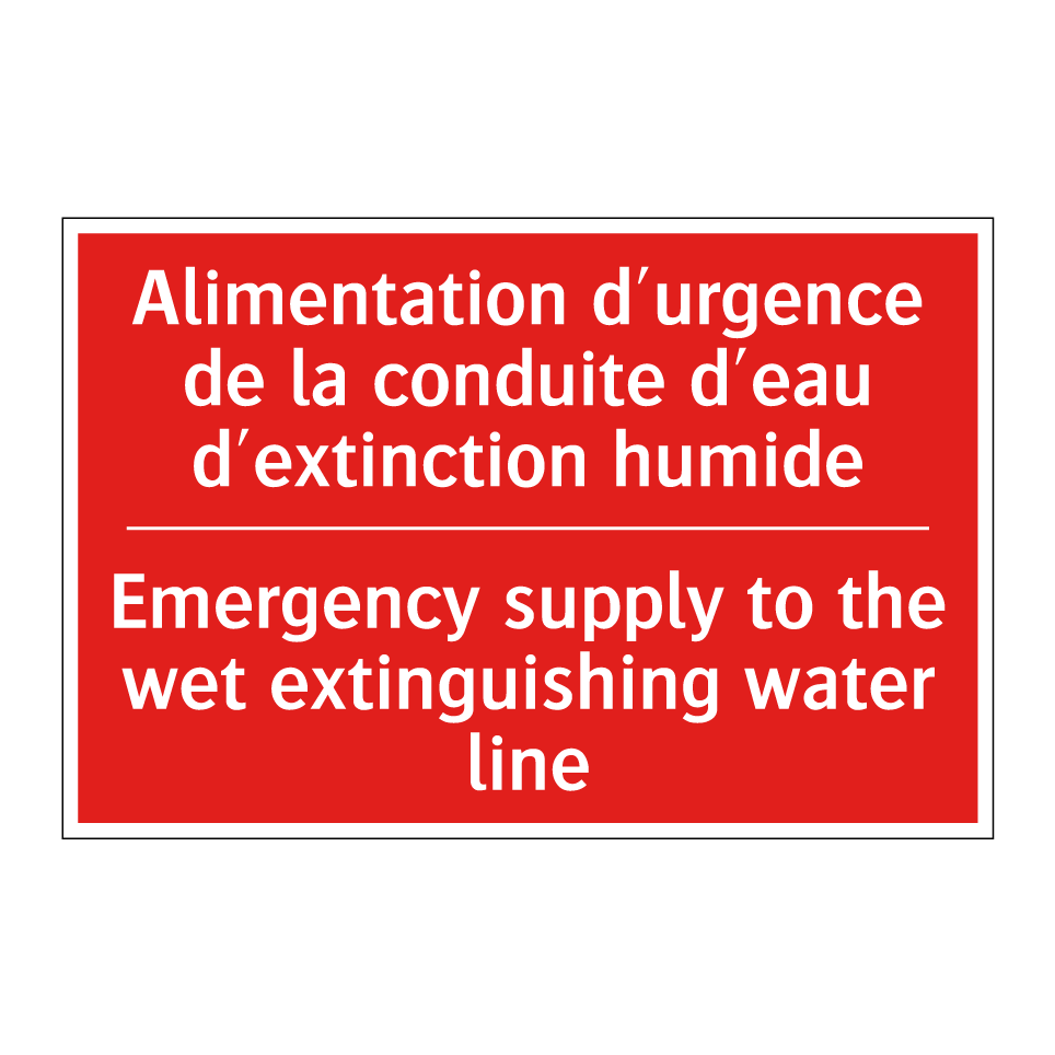 Alimentation d'urgence de la conduite /.../ - Emergency supply to the wet extinguishing /.../