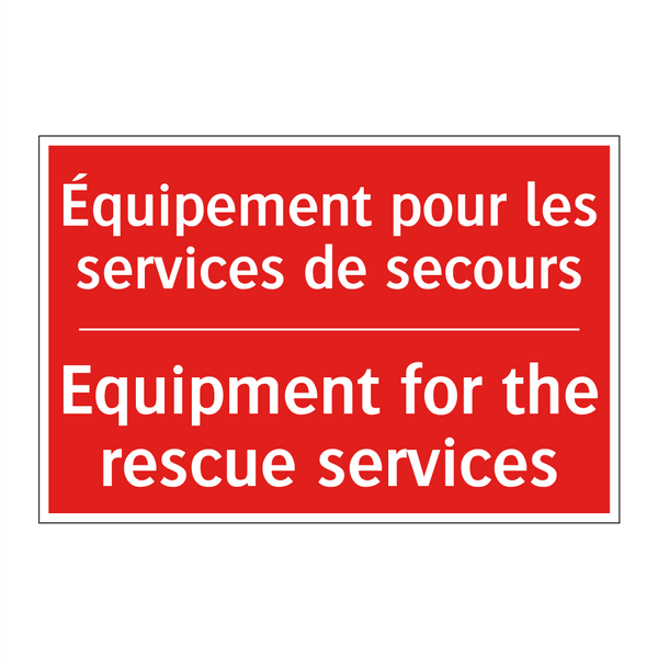 Équipement pour les services de /.../ - Equipment for the rescue services /.../