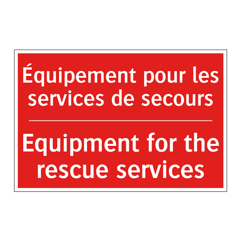 Équipement pour les services de /.../ - Equipment for the rescue services /.../