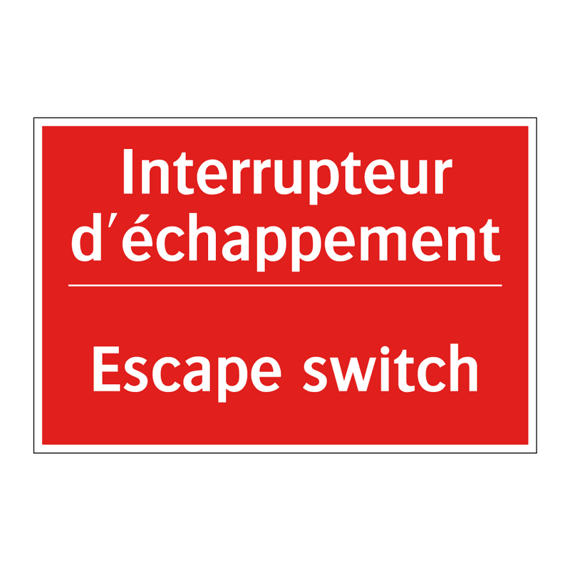 Interrupteur d'échappement - Escape switch