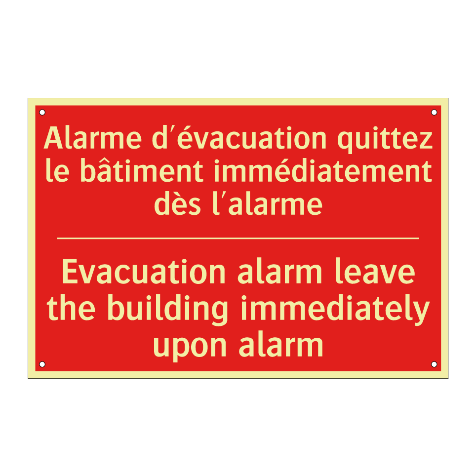 Alarme d'évacuation quittez le /.../ - Evacuation alarm leave the building /.../