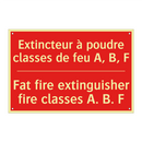 Extincteur à poudre classes de /.../ - Fat fire extinguisher fire classes /.../