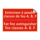 Extincteur à poudre classes de /.../ - Fat fire extinguisher fire classes /.../