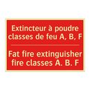 Extincteur à poudre classes de /.../ - Fat fire extinguisher fire classes /.../