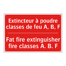 Extincteur à poudre classes de /.../ - Fat fire extinguisher fire classes /.../