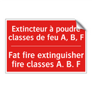 Extincteur à poudre classes de /.../ - Fat fire extinguisher fire classes /.../