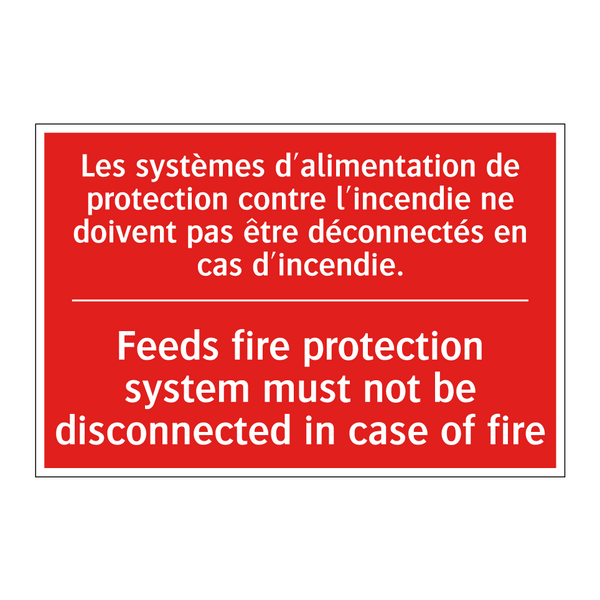 Les systèmes d'alimentation de /.../ - Feeds fire protection system must /.../
