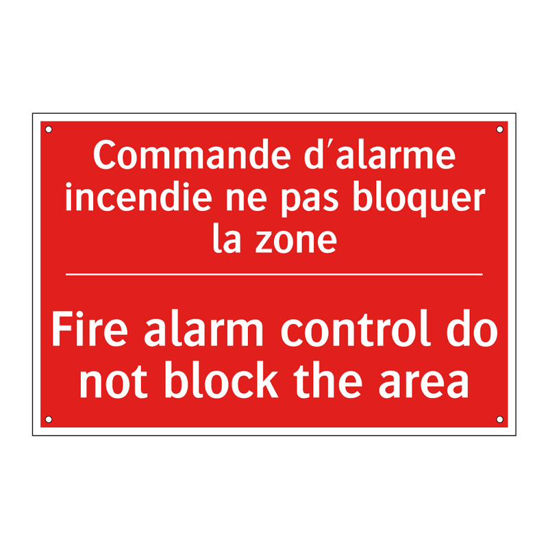Commande d'alarme incendie ne /.../ - Fire alarm control do not block /.../