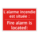 L'alarme incendie est située : - Fire alarm is located: