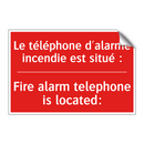 Le téléphone d'alarme incendie /.../ - Fire alarm telephone is located: /.../