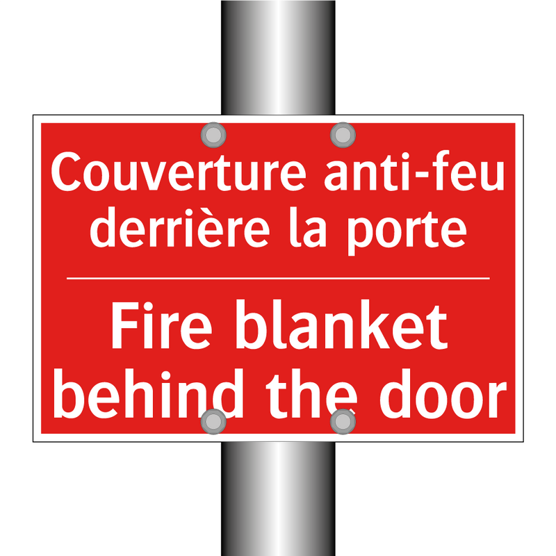 Couverture anti-feu derrière la /.../ - Fire blanket behind the door