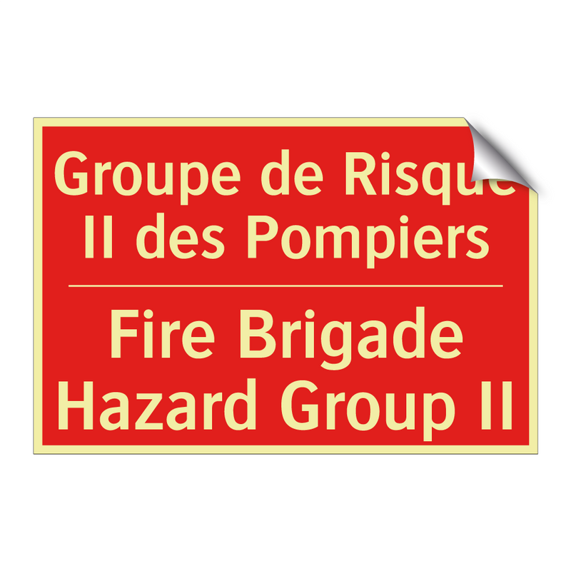 Groupe de Risque II des Pompiers /.../ - Fire Brigade Hazard Group II