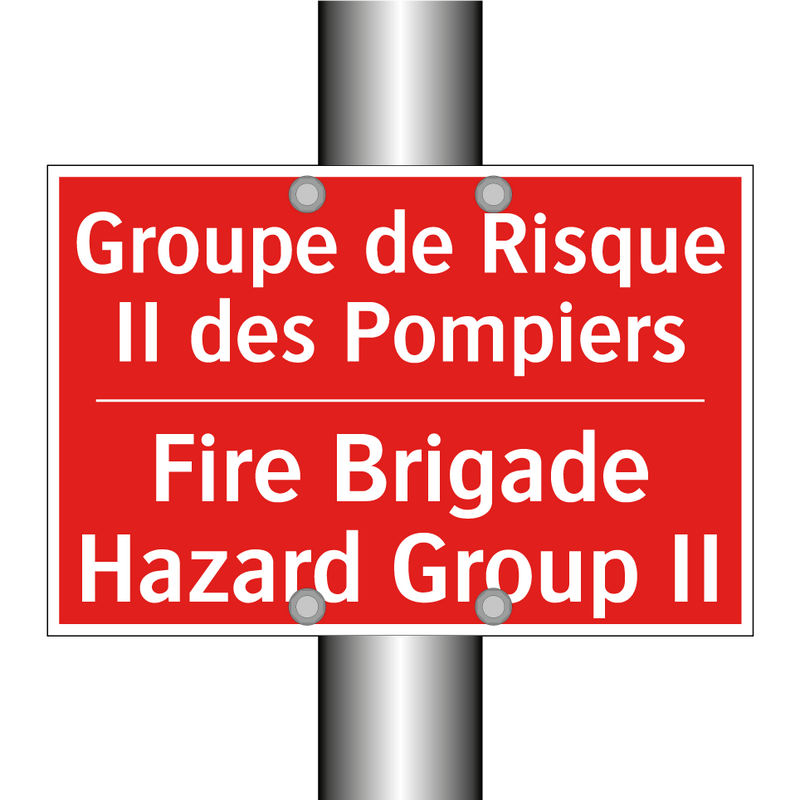 Groupe de Risque II des Pompiers /.../ - Fire Brigade Hazard Group II