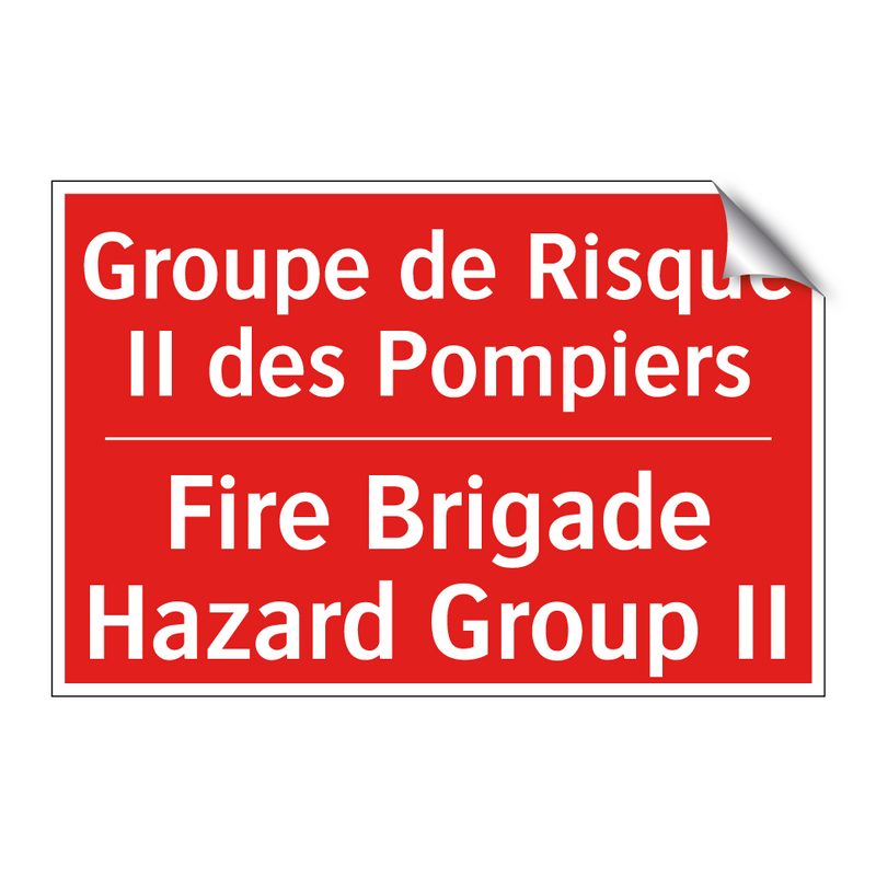 Groupe de Risque II des Pompiers /.../ - Fire Brigade Hazard Group II