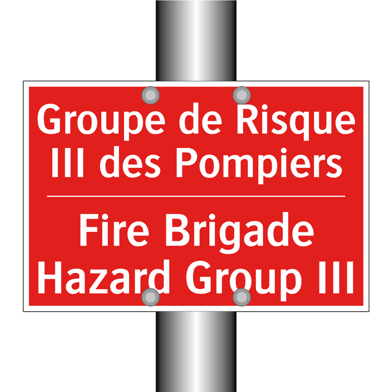 Groupe de Risque III des Pompiers /.../ - Fire Brigade Hazard Group III