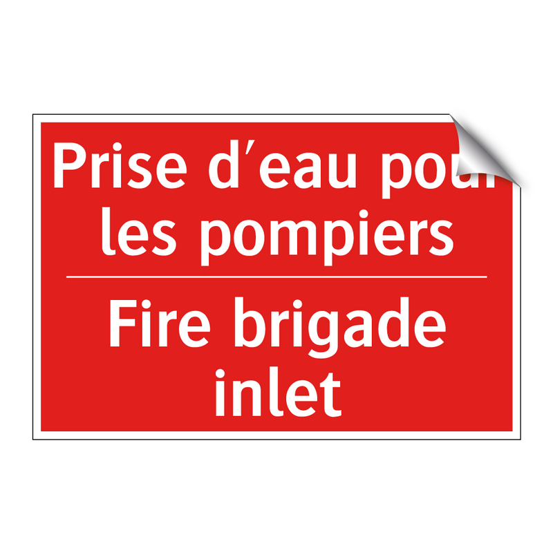 Prise d'eau pour les pompiers - Fire brigade inlet
