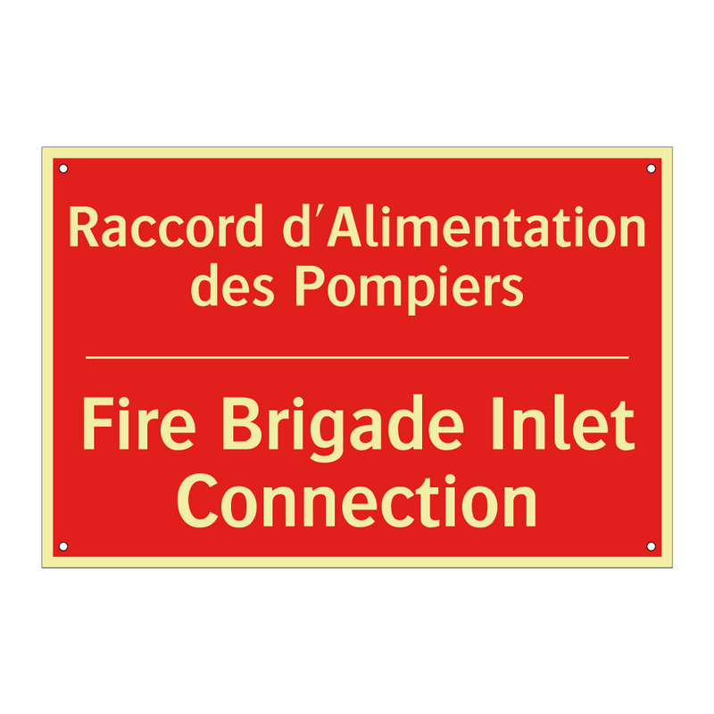 Raccord d'Alimentation des Pompiers /.../ - Fire Brigade Inlet Connection
