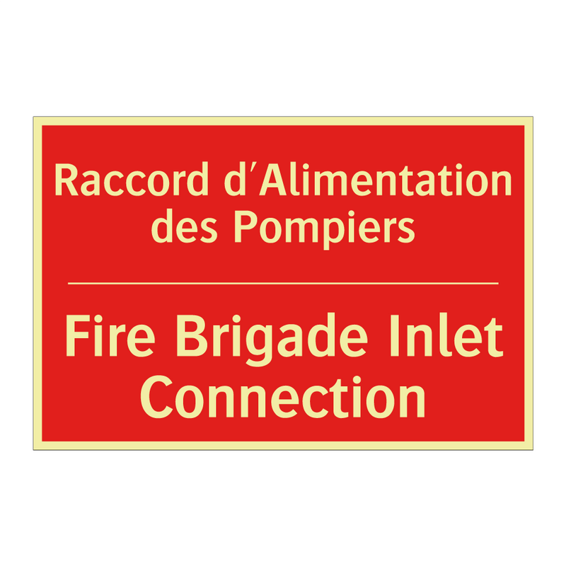 Raccord d'Alimentation des Pompiers /.../ - Fire Brigade Inlet Connection