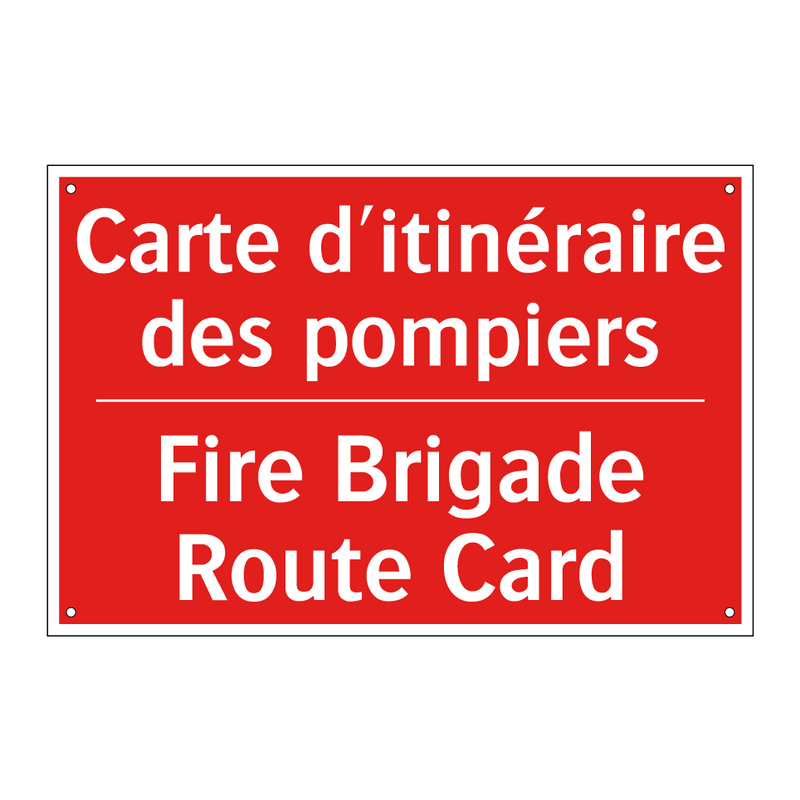 Carte d'itinéraire des pompiers /.../ - Fire Brigade Route Card