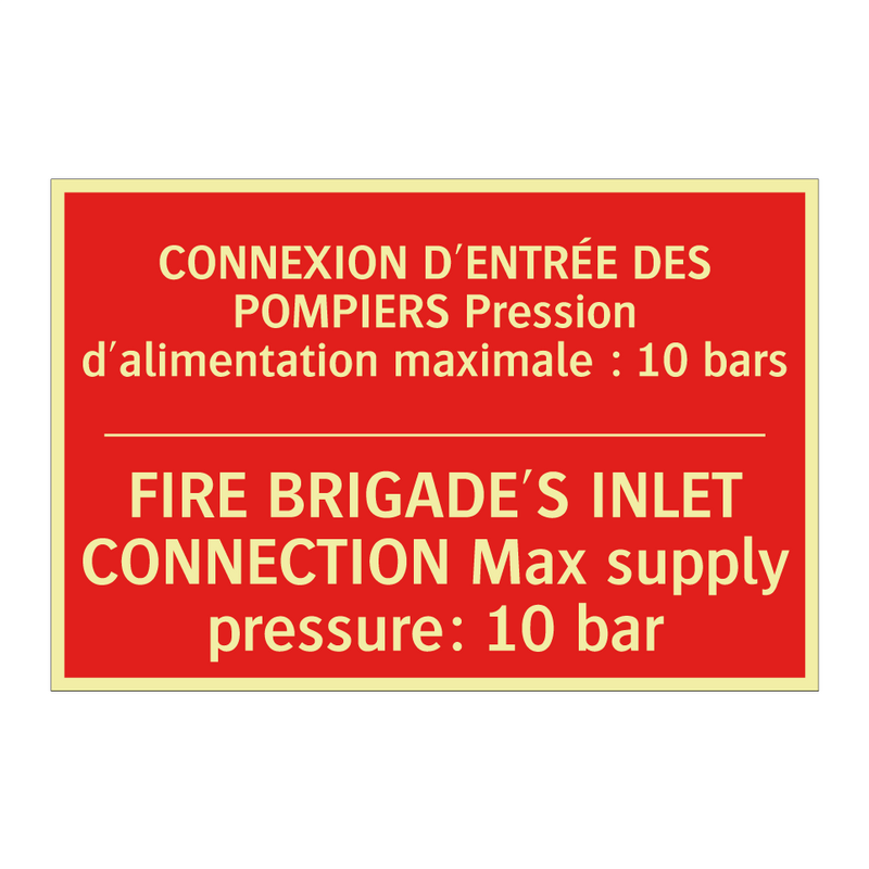 CONNEXION D'ENTRÉE DES POMPIERS /.../ - FIRE BRIGADE'S INLET CONNECTION /.../