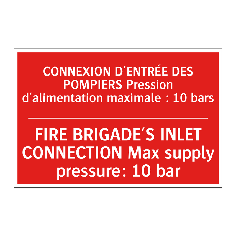 CONNEXION D'ENTRÉE DES POMPIERS /.../ - FIRE BRIGADE'S INLET CONNECTION /.../