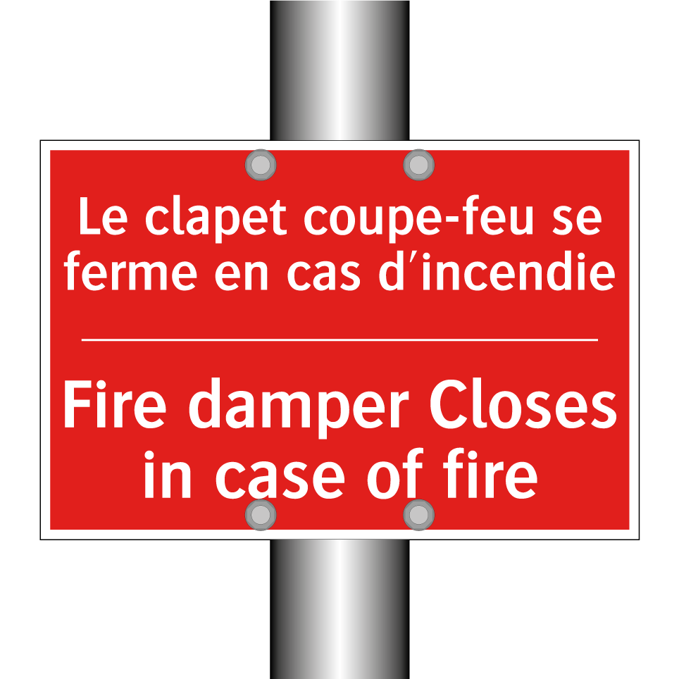Le clapet coupe-feu se ferme en /.../ - Fire damper Closes in case of /.../