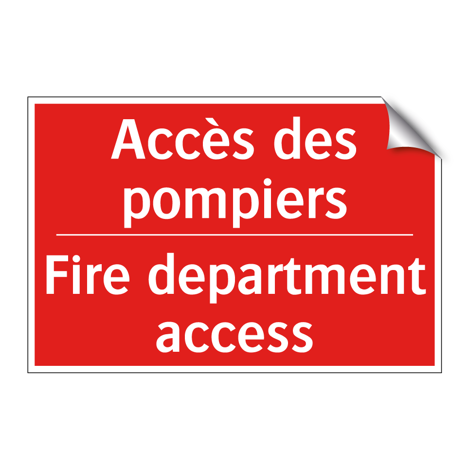Accès des pompiers - Fire department access
