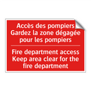 Accès des pompiers Gardez la zone /.../ - Fire department access Keep area /.../