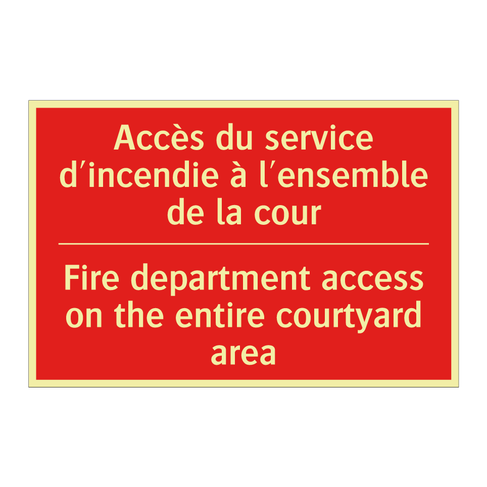 Accès du service d'incendie à /.../ - Fire department access on the /.../