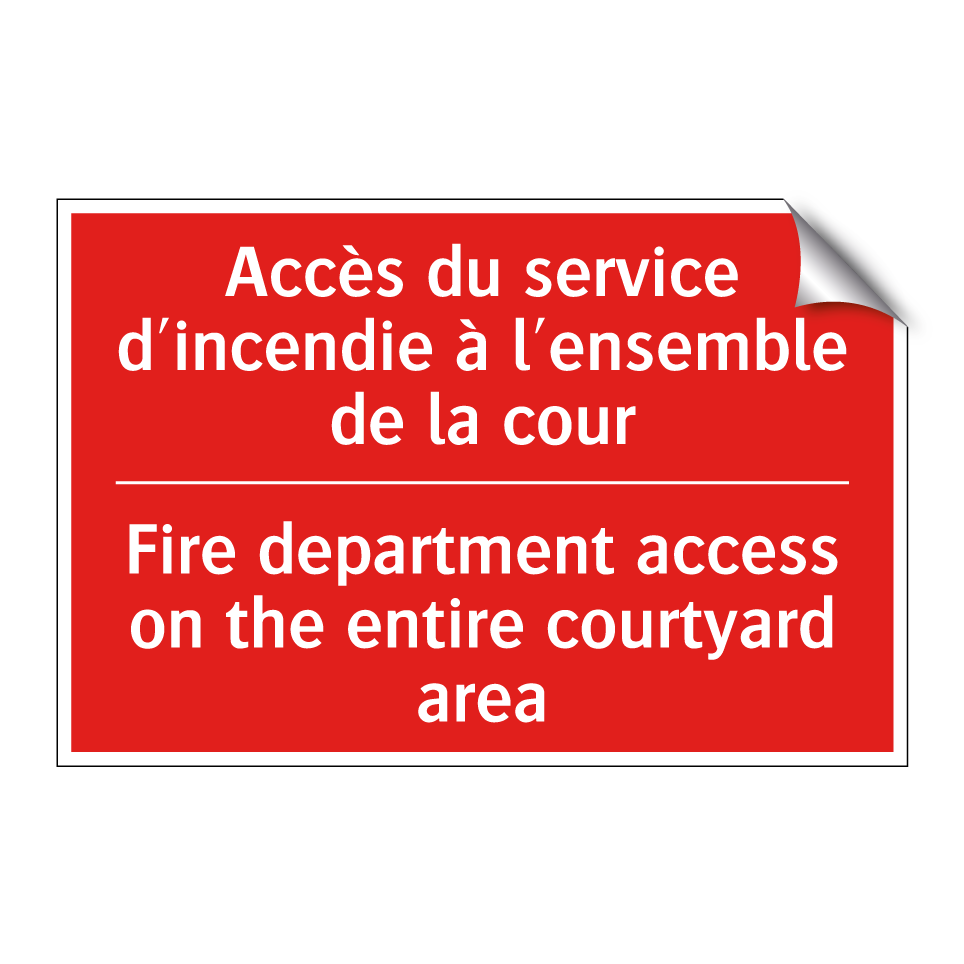 Accès du service d'incendie à /.../ - Fire department access on the /.../