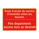 Texte d'accès du service d'incendie /.../ - Fire department access text as /.../