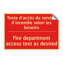 Texte d'accès du service d'incendie /.../ - Fire department access text as /.../