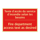 Texte d'accès du service d'incendie /.../ - Fire department access text as /.../
