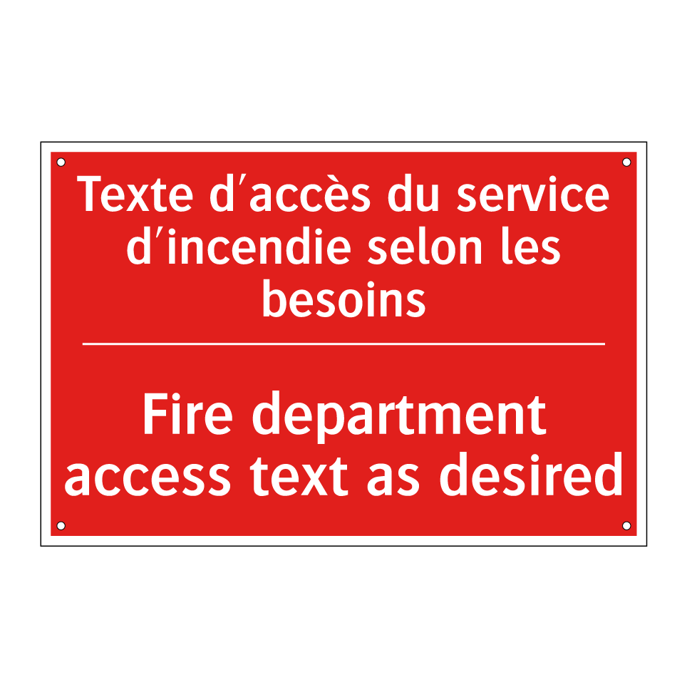 Texte d'accès du service d'incendie /.../ - Fire department access text as /.../