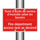 Texte d'accès du service d'incendie /.../ - Fire department access text as /.../